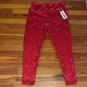 Tipsy Elves Sequin Red Leggings